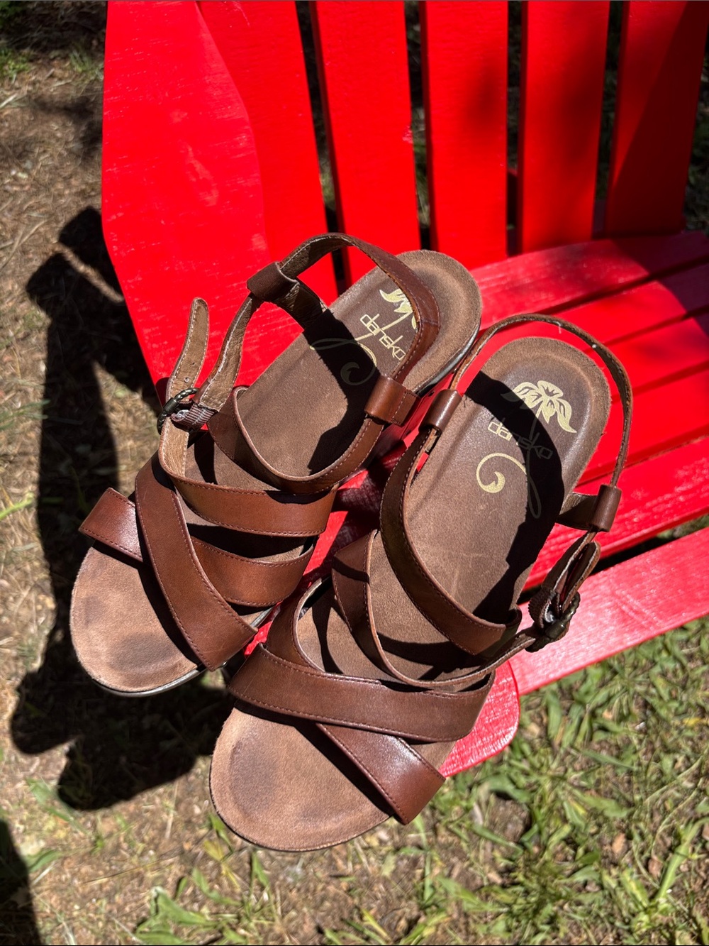 Dansko Women's Brown Leather Strappy Sandals